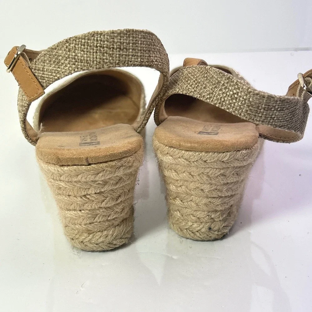 White Mountain Womens Sage Green Studded Espadrille Wedge Sandals W18507 8.5M